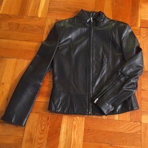 Andrew Marc Black Leather Jacket Size M